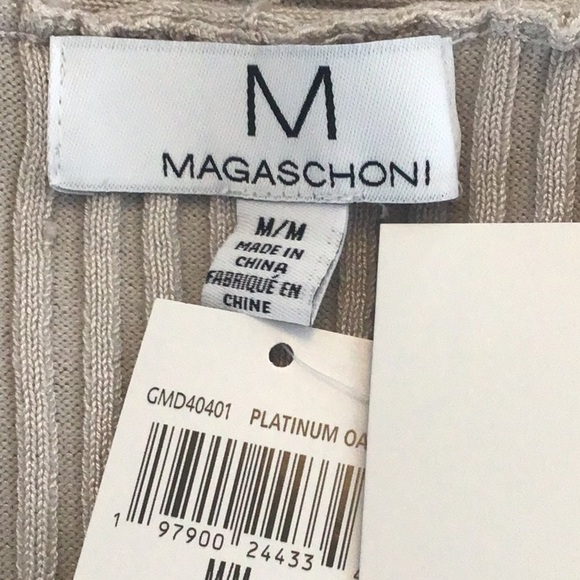 Mangaschoni 2 piece ribbed knit bodycom sheath dress/long openfront duster M NWT - Picture 9 of 12